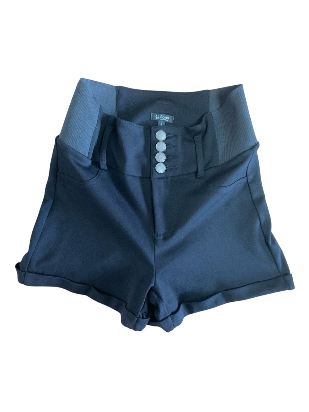 Ci Sono High Waisted Pinup Shorts - Black - Size S